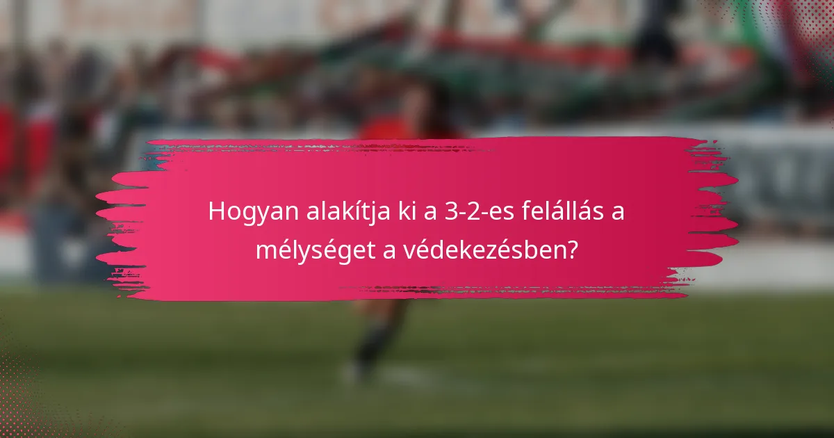 Hogyan alakítja ki a 3-2-es felállás a mélységet a védekezésben?