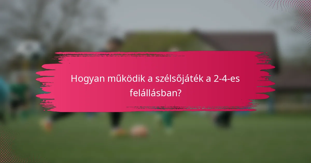Hogyan működik a szélsőjáték a 2-4-es felállásban?