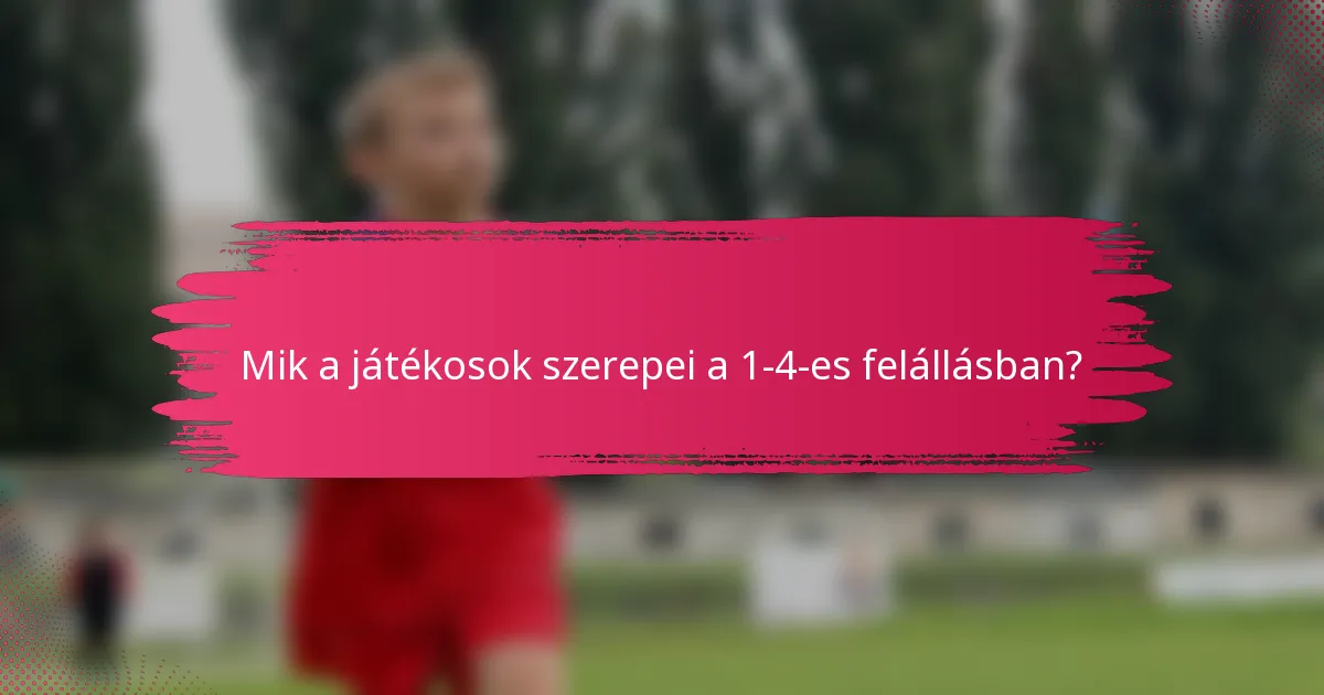 Mik a játékosok szerepei a 1-4-es felállásban?